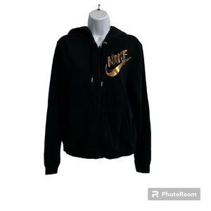 NIKE Metallic Logo Full Zip Hoodie